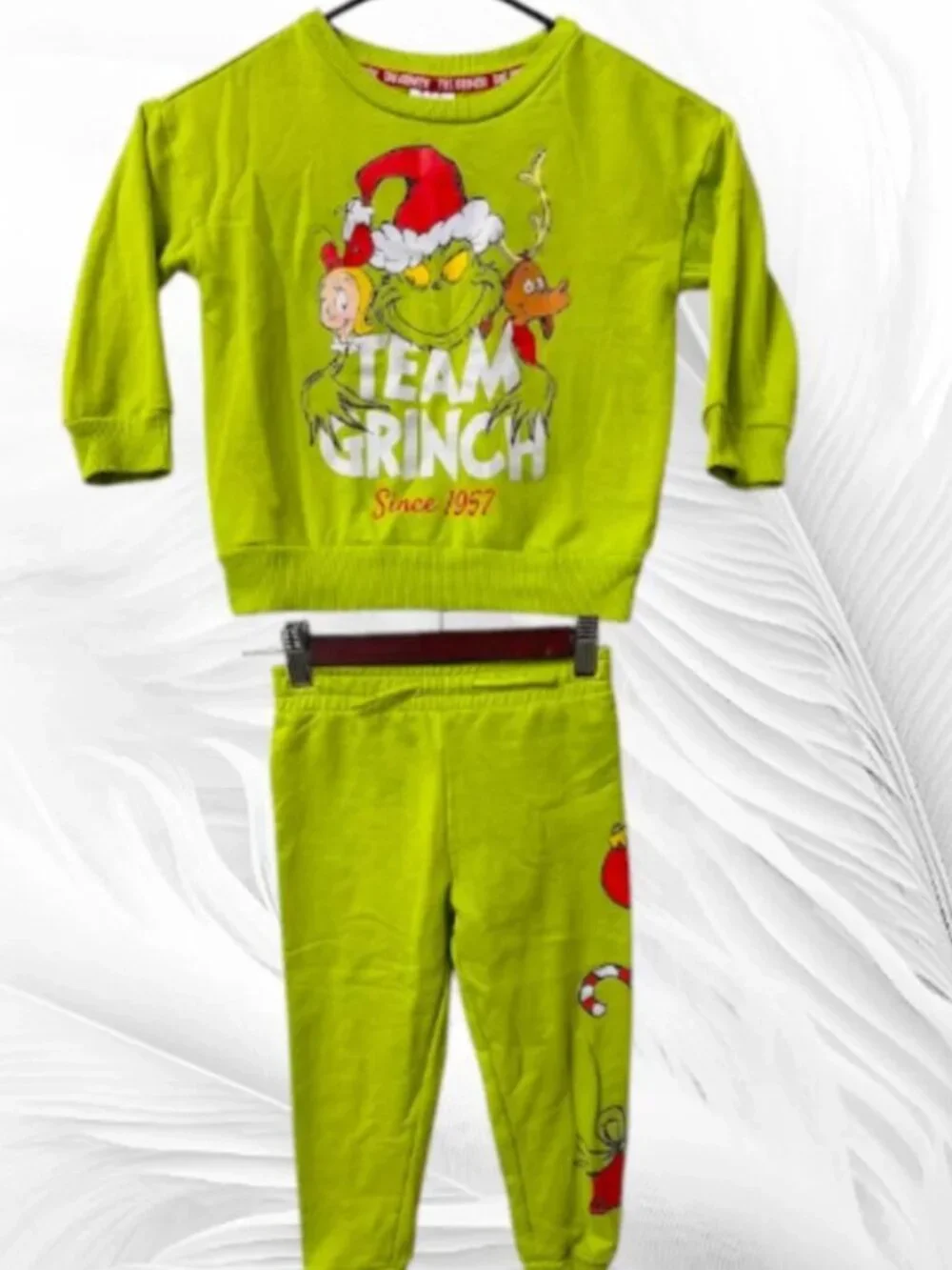 The Grinch Team Grinch Green Glow Pajama Set 3T Kids 2-Piece
